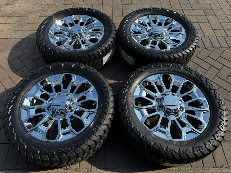 BRAND NEW | Chrome 22” WHEELS | AMP A/T A 35” Tires